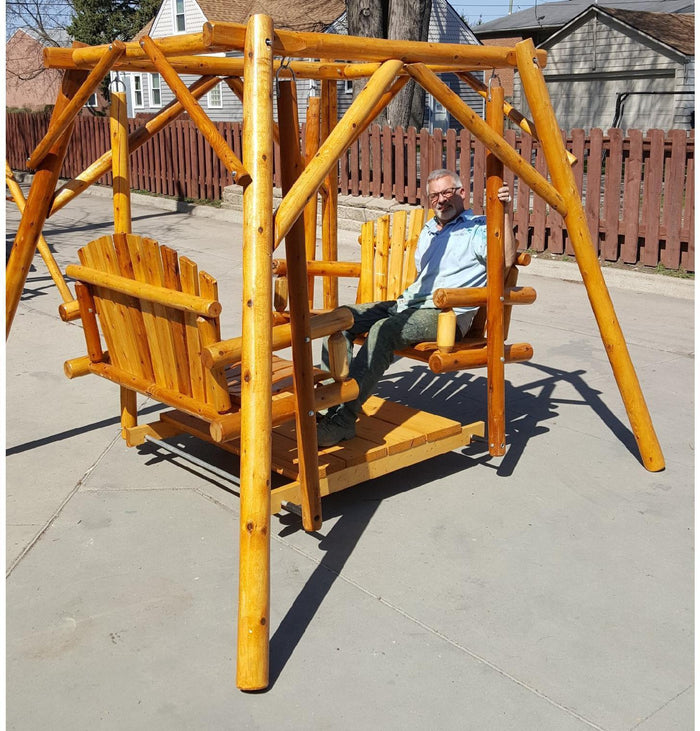 Metal double glider swing new arrivals