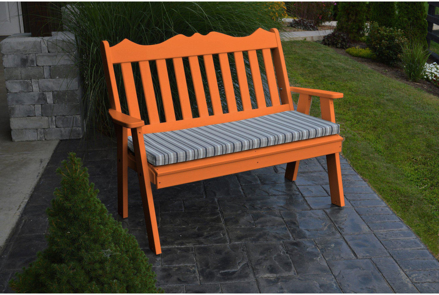 Outdoor Bench - A&L Furniture Company Recycled Plastic 4' Royal English Garden Bench