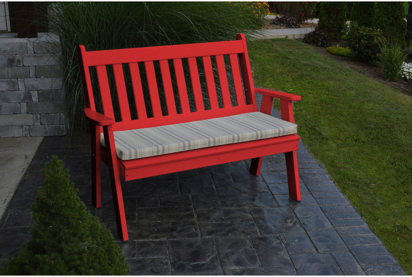Outdoor Bench - A&L Furniture Company Recycled Plastic 4' Traditional English Garden Bench