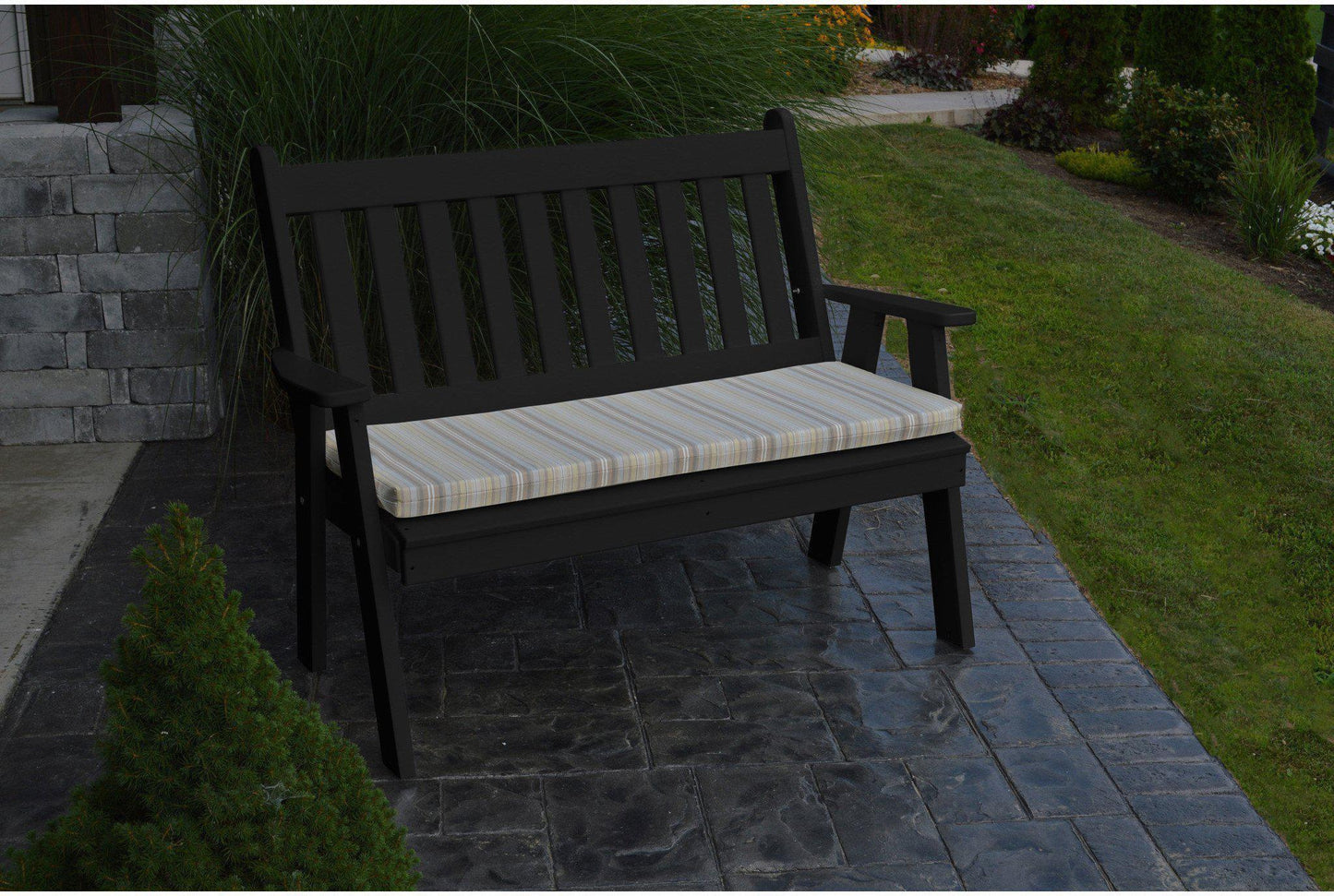 Outdoor Bench - A&L Furniture Company Recycled Plastic 4' Traditional English Garden Bench