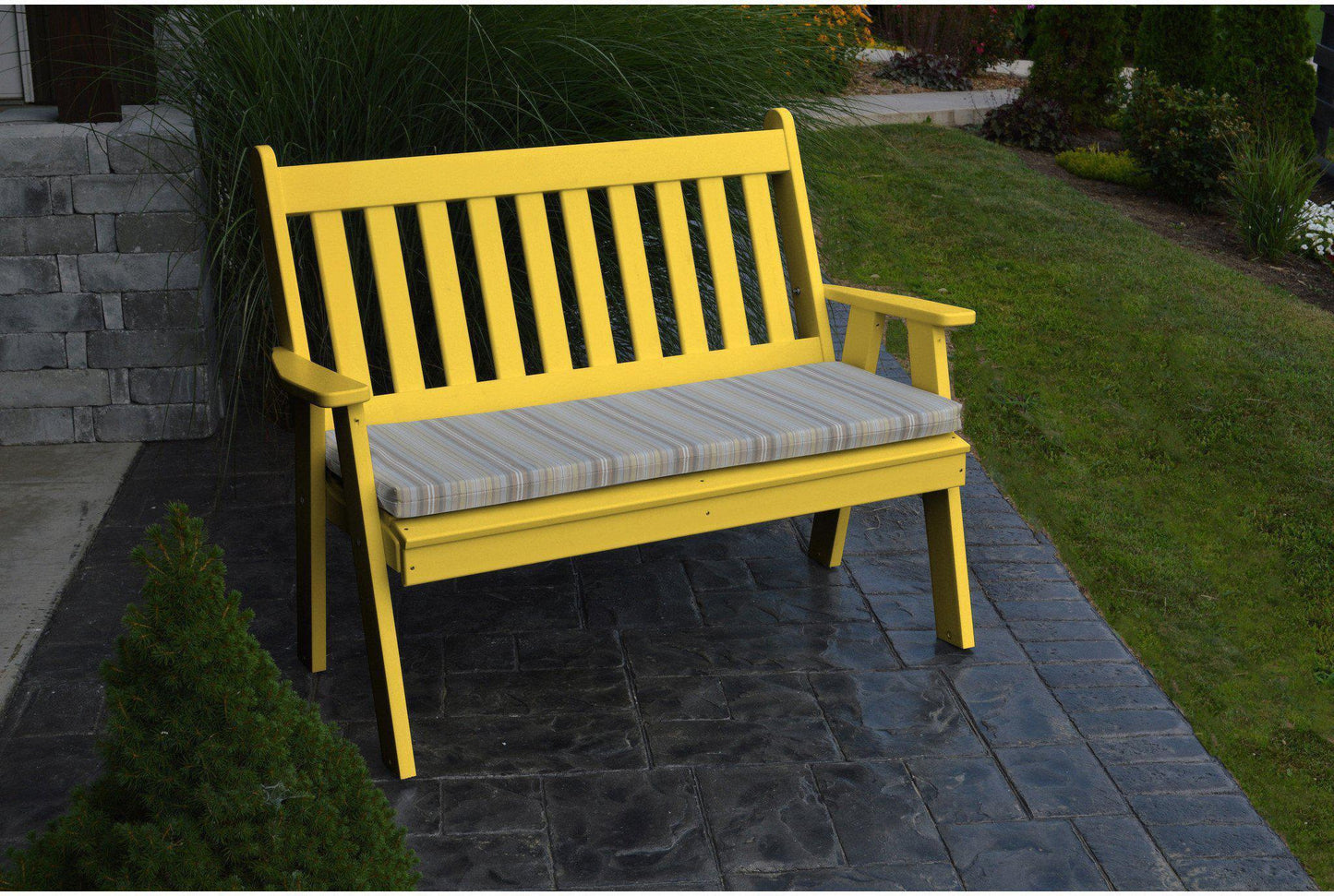Outdoor Bench - A&L Furniture Company Recycled Plastic 4' Traditional English Garden Bench