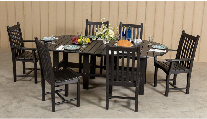 Outdoor Dining Set - Wildridge Recycled Plastic Classic 44x84 Table W/ 6 Side Chairs
