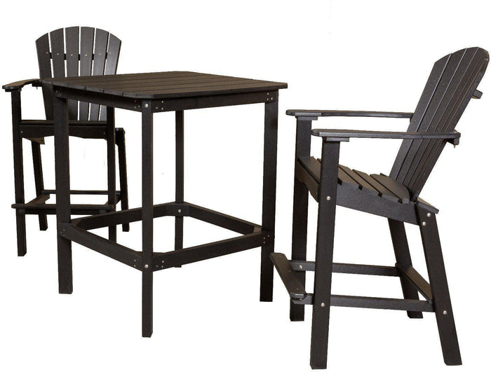 Outdoor Dining Set - Wildridge Recycled Plastic Classic High 38" Square Patio Dining Table 2-26" High Dining Chairs