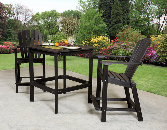 Outdoor Dining Set - Wildridge Recycled Plastic  Classic High 42" Square Patio Dining Table 2-30" High Dining Chairs
