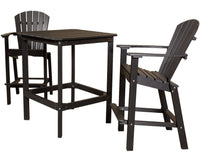 Outdoor Dining Set - Wildridge Recycled Plastic  Classic High 42" Square Patio Dining Table 2-30" High Dining Chairs