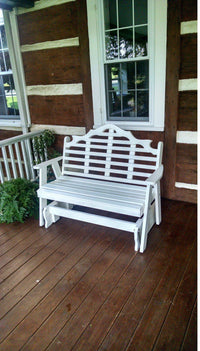 Outdoor Glider - A&L Furniture Company Marlboro Recycled Plastic 5ft Glider Chair