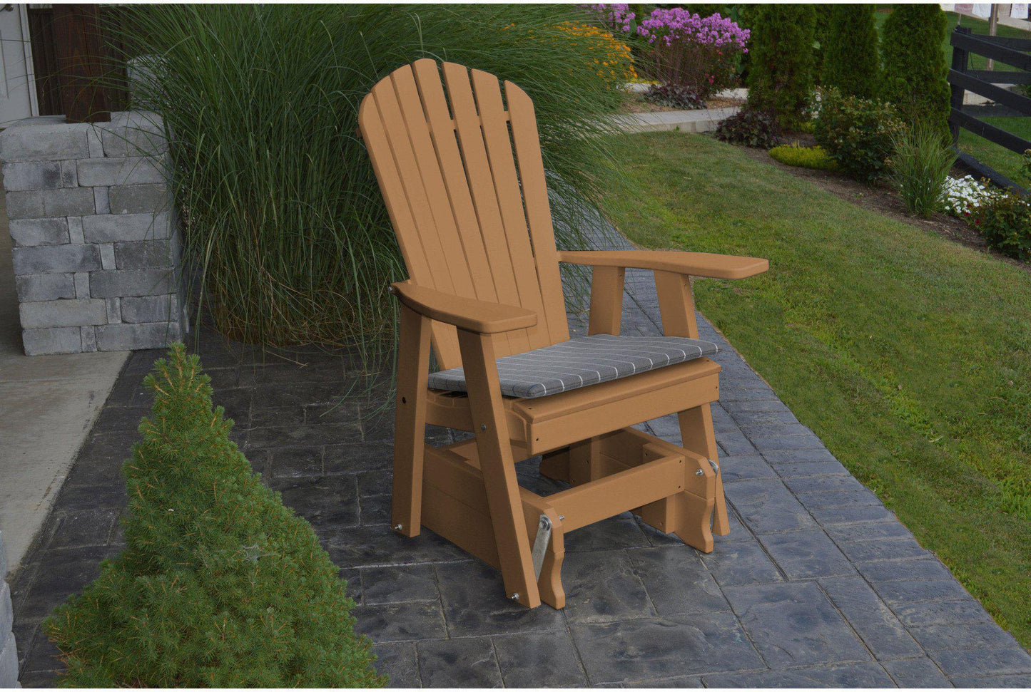 Outdoor Glider - A&L Furniture Company Recycled Plastic Adirondack Gliding Chair