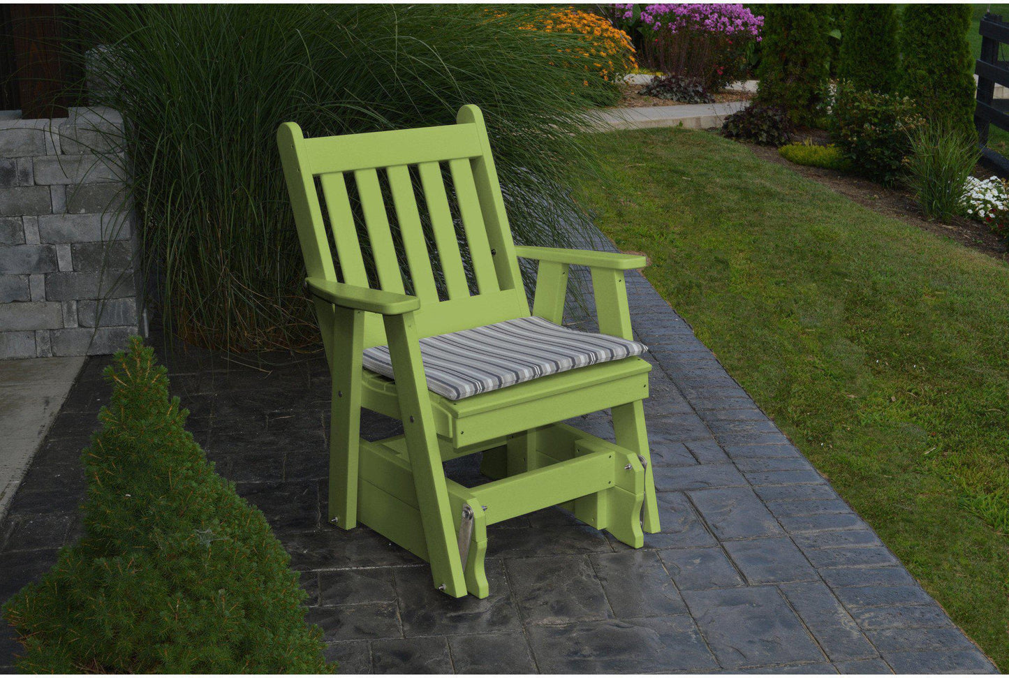 Outdoor Glider - A&L Furniture Company Recycled Plastic Traditional English Gliding Chair