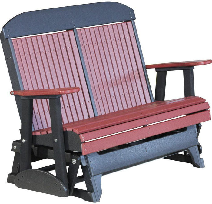 LuxCraft Classic Highback 4ft. Recycled Plastic Patio Glider - Rocking Furniture