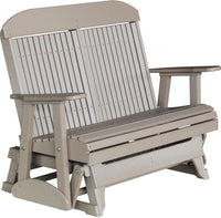 LuxCraft Classic Highback 4ft. Recycled Plastic Patio Glider - Rocking Furniture