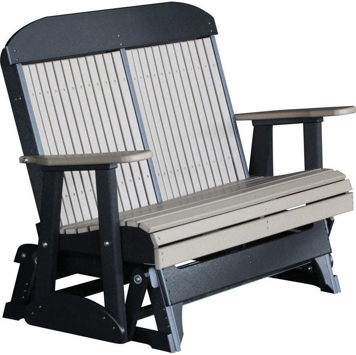 LuxCraft Classic Highback 4ft. Recycled Plastic Patio Glider - Rocking Furniture