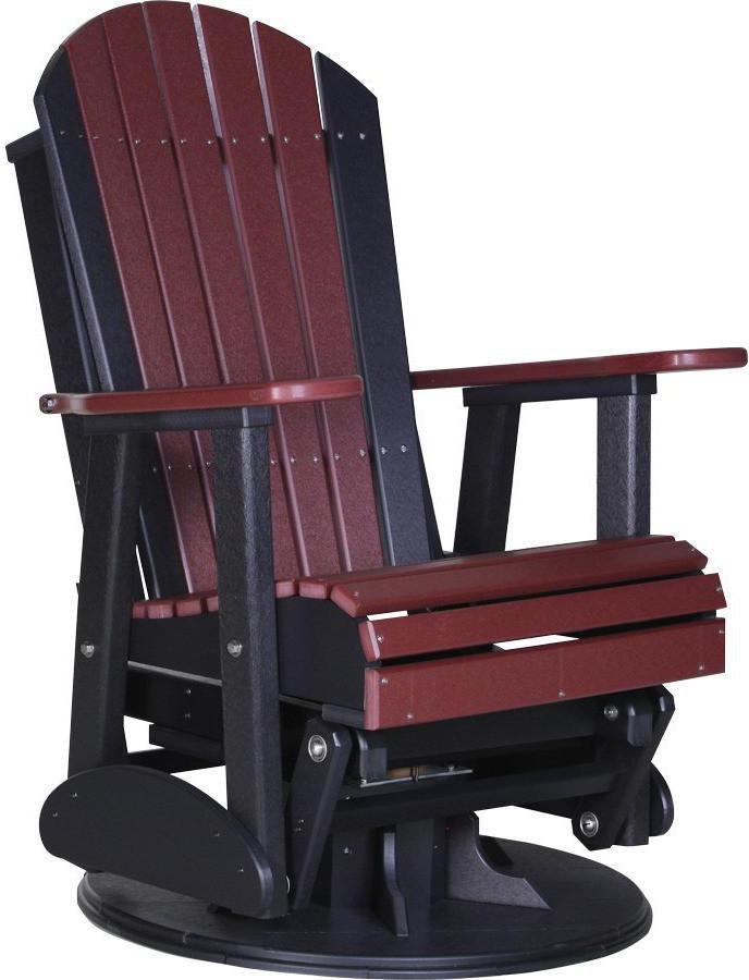 luxcraft cherrywood on black plastic poly glider chair