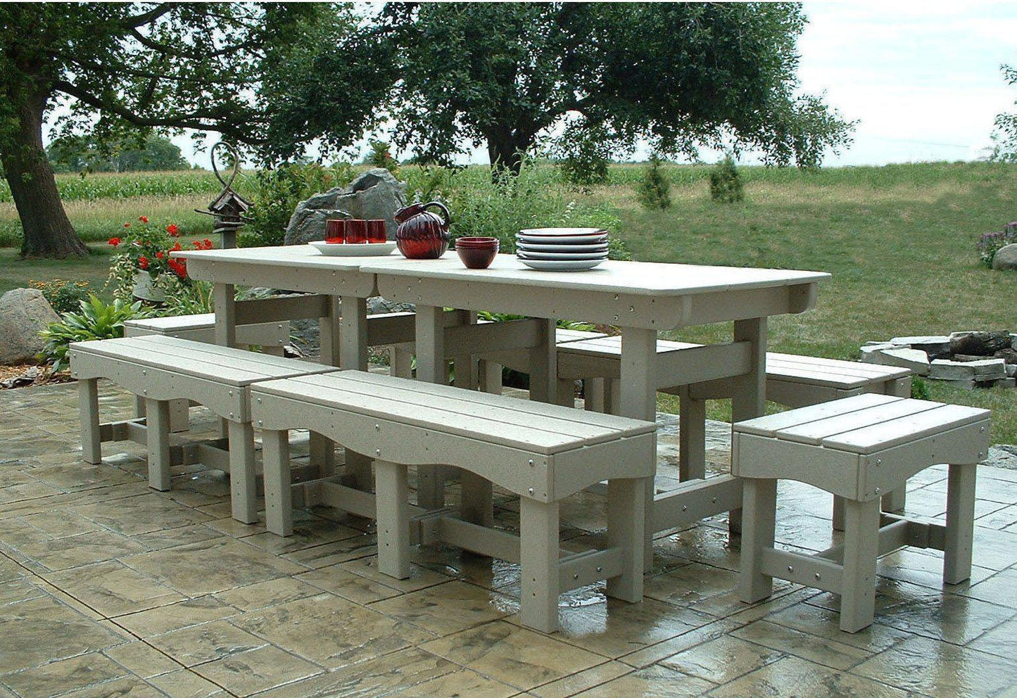 Tailwind Furniture Recycled Plastic 24" Dining / Flat Bench - DB 240 - Rocking Furniture