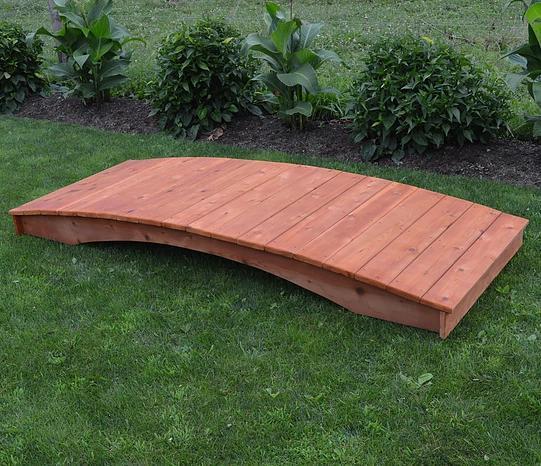 A&L Furniture Co. Western Red Cedar 4' x 8' Plank Garden Bridge - LEAD TIME TO SHIP 4 WEEKS OR LESS