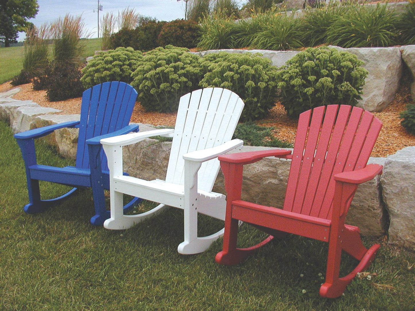 Perfect Choice Furniture Recycled Plastic Classic Adirondack Rocking Chair Set - LEAD TIME TO SHIP 4 WEEKS OR LESS