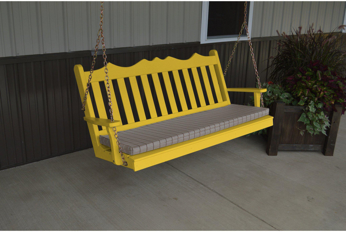 A & L Furniture Royal English Yellow Pine 6ft. Porch Swing  - Ships FREE in 5-7 Business days - Rocking Furniture