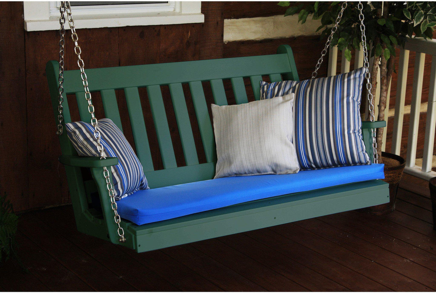 Porch Swing - A&L Furniture Traditional English Recycled Plastic 4ft Porch Swing