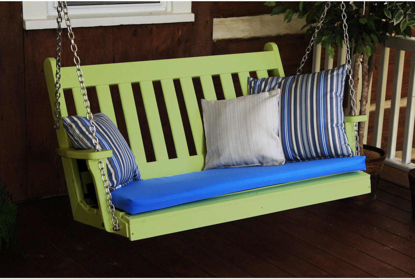 Porch Swing - A&L Furniture Traditional English Recycled Plastic 4ft Porch Swing