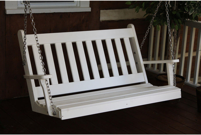 Porch Swing - A&L Furniture Traditional English Recycled Plastic 4ft Porch Swing