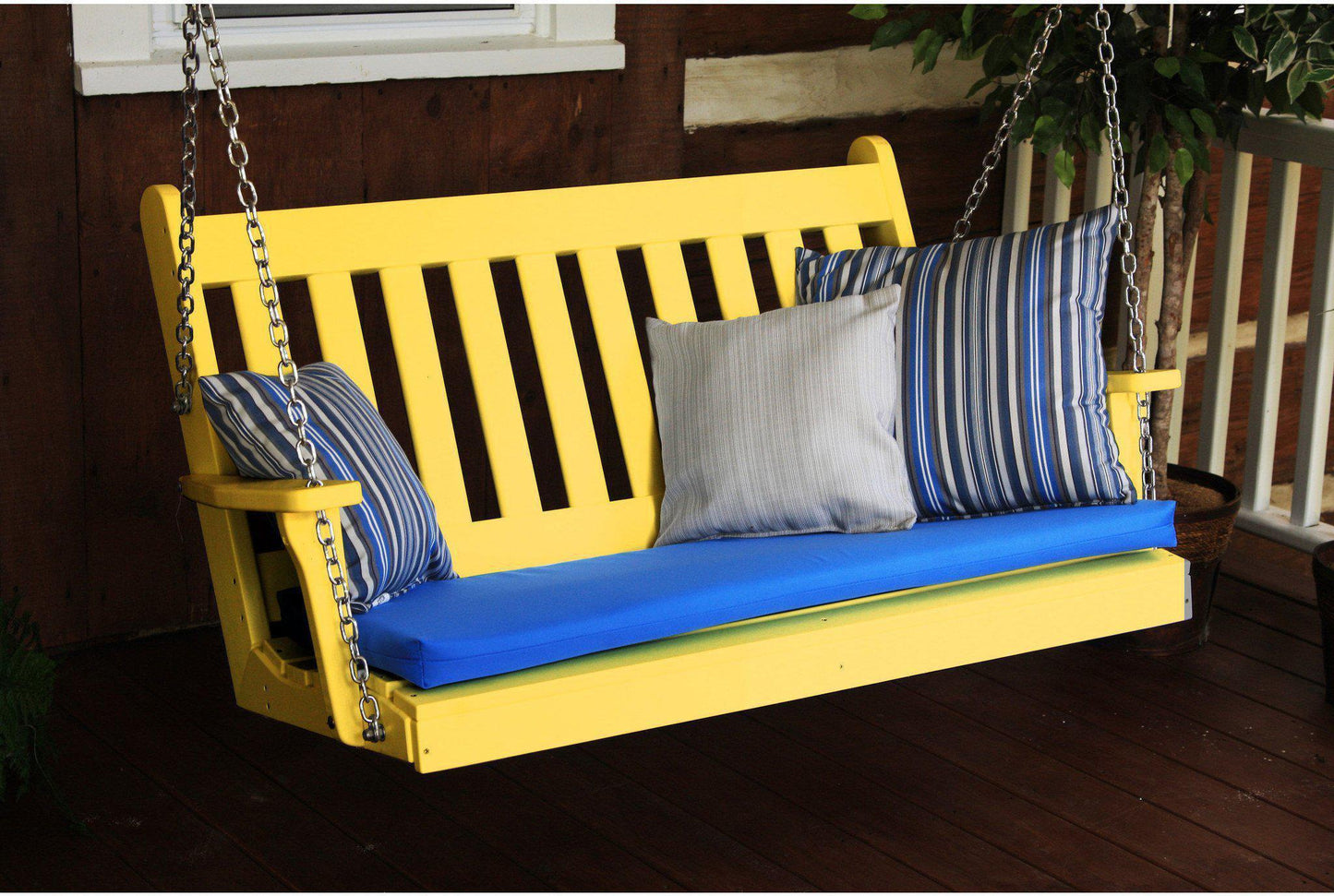 Porch Swing - A&L Furniture Traditional English Recycled Plastic 4ft Porch Swing