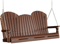 LuxCraft Adirondack 5ft. Recycled Plastic Porch Swing - Rocking Furniture