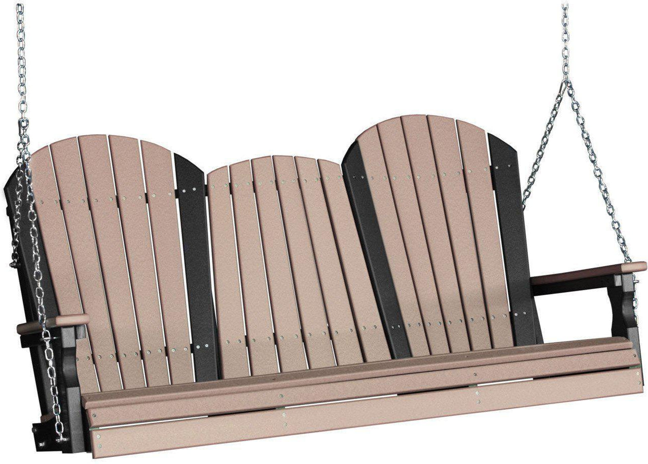 LuxCraft Adirondack 5ft. Recycled Plastic Porch Swing - Rocking Furniture