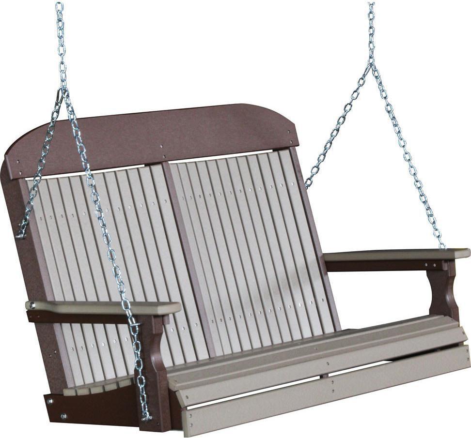 LuxCraft Classic Highback 4ft. Recycled Plastic Porch Swing - Rocking Furniture