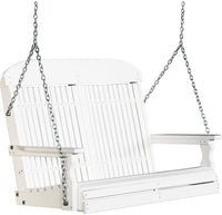 LuxCraft Classic Highback 4ft. Recycled Plastic Porch Swing - Rocking Furniture