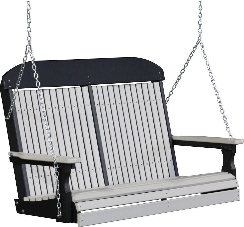LuxCraft Classic Highback 4ft. Recycled Plastic Porch Swing - Rocking Furniture