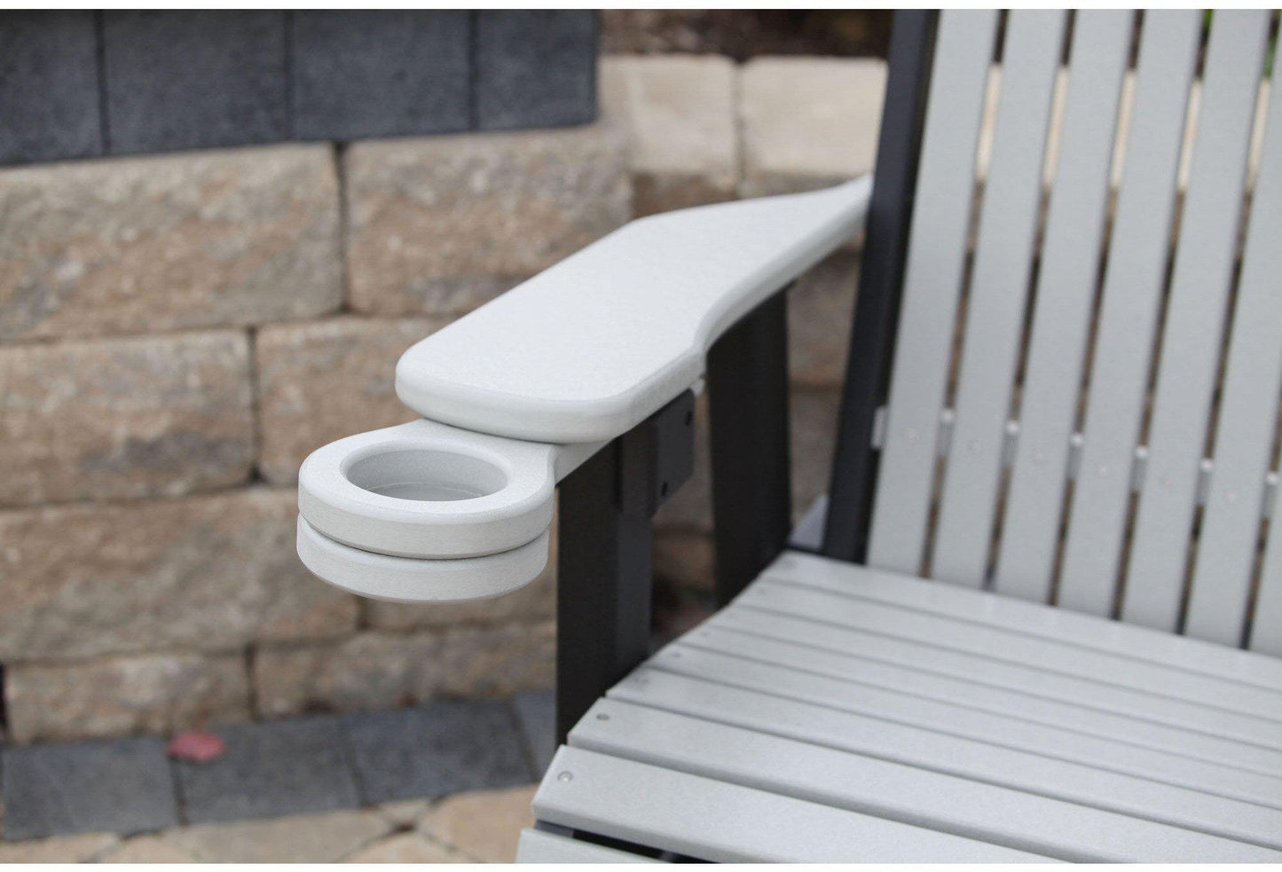 LuxCraft Recycled Plastic Glider Chair Cup Holder - Rocking Furniture