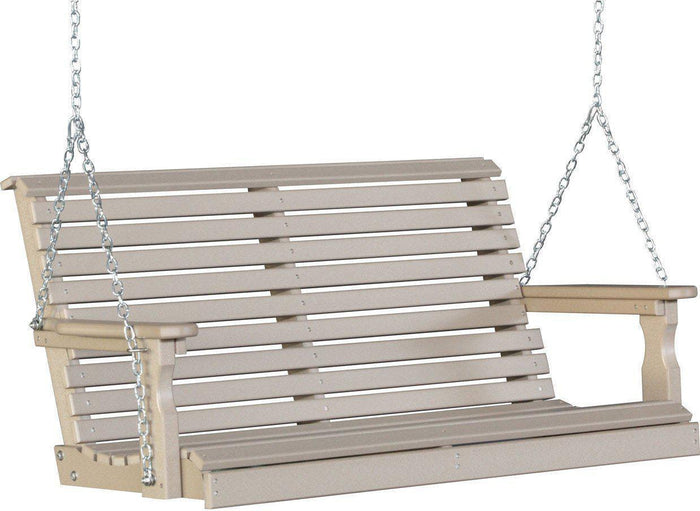 LuxCraft Rollback 4ft Recycled Plastic Porch Swing - Rocking Furniture