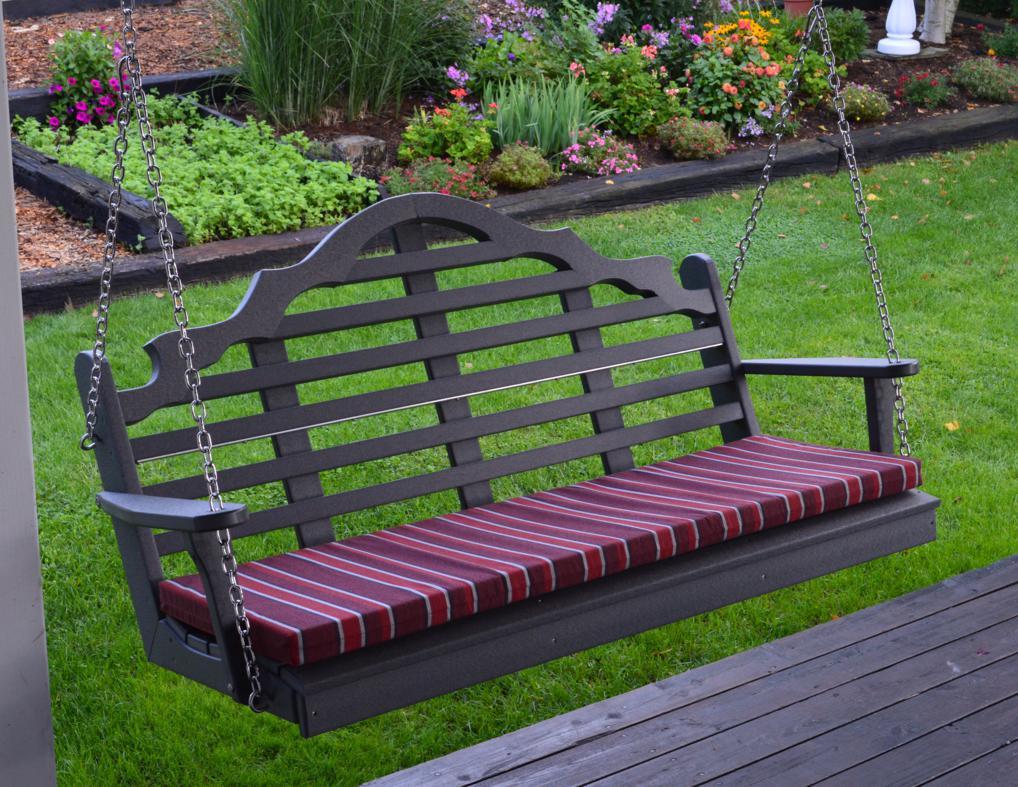 Bryton Park Poly Furniture Marlboro Recycled Plastic 4ft Porch Swing - LEAD TIME TO SHIP 10 BUSINESS DAYS