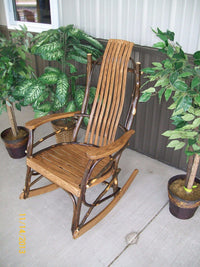 amish hickory rocking chair  walnut stain