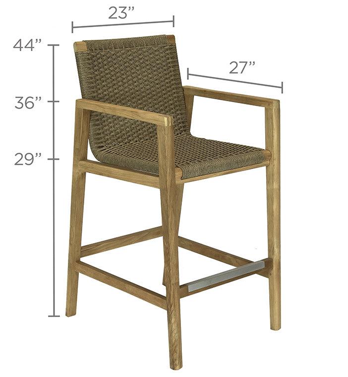 Royal Teak Collection Admiral Bar Chair - SHIPS WITHIN 1 TO 2 BUSINESS DAYS