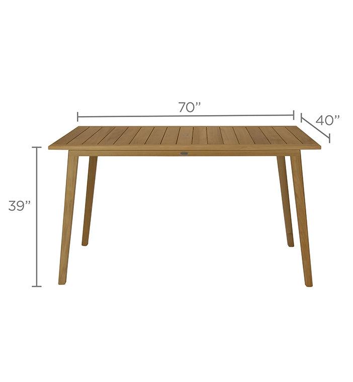 Royal Teak Collection Admiral 64" Drop-Leaf Rectangular Bar Table - SHIPS WITHIN 1 TO 2 BUSINESS DAYS