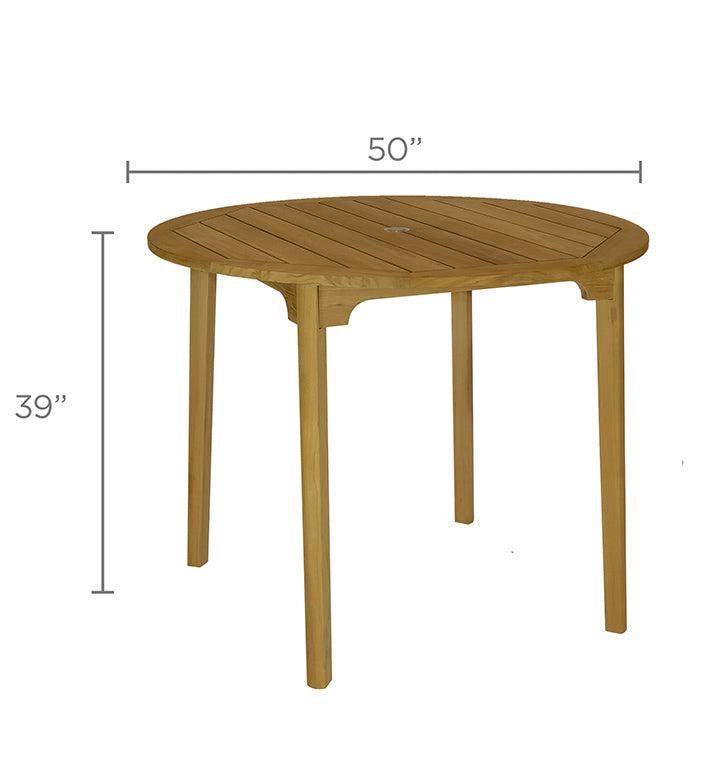 Royal Teak Collection Admiral 50" Round Bar Table - SHIPS WITHIN 1 TO 2 BUSINESS DAYS