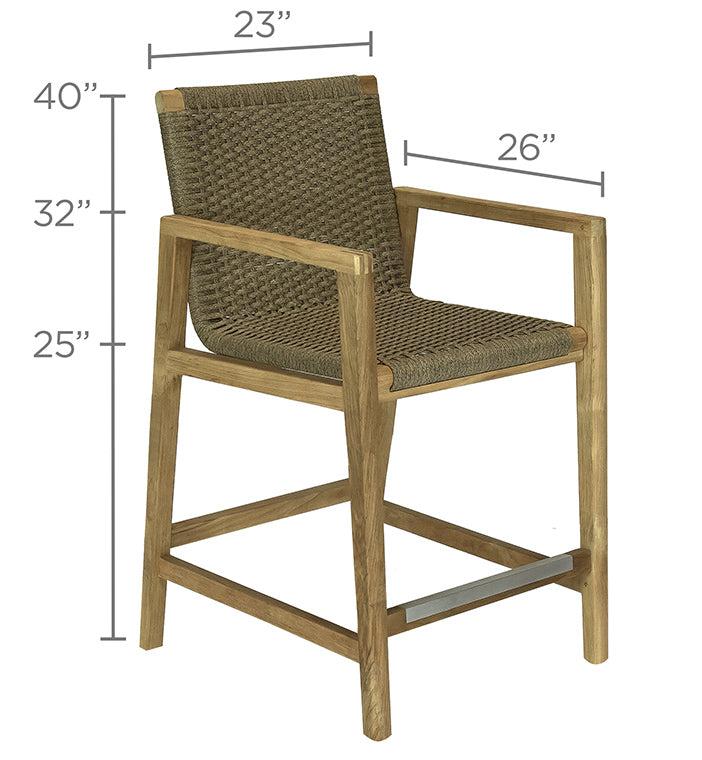 Royal Teak Collection Admiral Counter Height Chair - SHIPS WITHIN 1 TO 2 BUSINESS DAYS