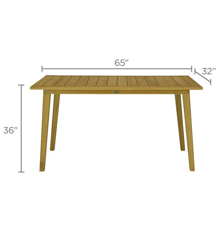 Royal Teak Collection Admiral 32" x 65" Rectangular Counter Height Table - SHIPS WITHIN 1 TO 2 BUSINESS DAYS