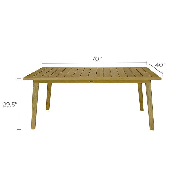 Royal Teak Collection Admiral 40" x 70" Rectangular Dining Table - SHIPS WITHIN 1 TO 2 BUSINESS DAYS