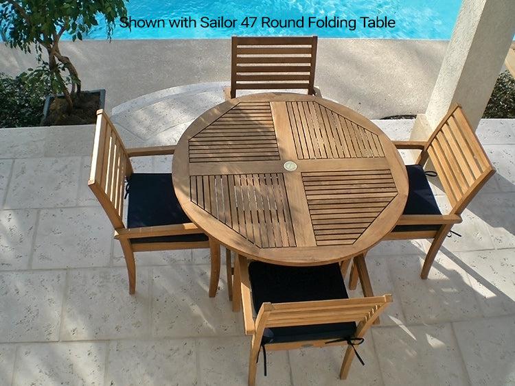 Royal Teak Collection Outdoor Avant Stacking Patio Chair - SHIPS WITHIN 1 TO 2 BUSINESS DAYS