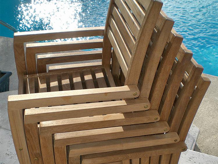 Royal Teak Collection Outdoor Avant Stacking Patio Chair - SHIPS WITHIN 1 TO 2 BUSINESS DAYS