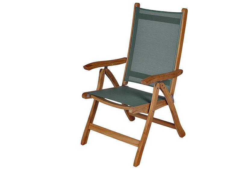 Royal Teak Collection Florida Folding Reclining Sling Arm Chair - SHIPS WITHIN 1 TO 2 BUSINESS DAYS