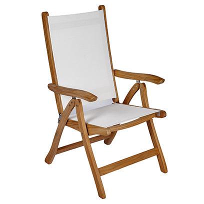 Royal Teak Collection Florida Folding Reclining Sling Arm Chair - SHIPS WITHIN 1 TO 2 BUSINESS DAYS