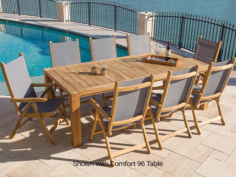 Royal Teak Collection Florida Folding Reclining Sling Arm Chair - SHIPS WITHIN 1 TO 2 BUSINESS DAYS