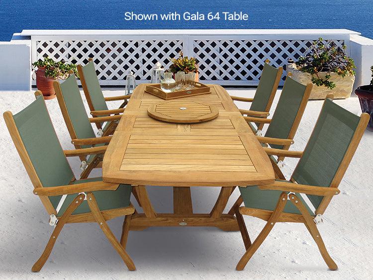 Royal Teak Collection Florida Folding Reclining Sling Arm Chair - SHIPS WITHIN 1 TO 2 BUSINESS DAYS