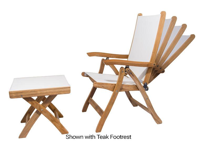 Royal Teak Collection Florida Folding Reclining Sling Arm Chair - SHIPS WITHIN 1 TO 2 BUSINESS DAYS