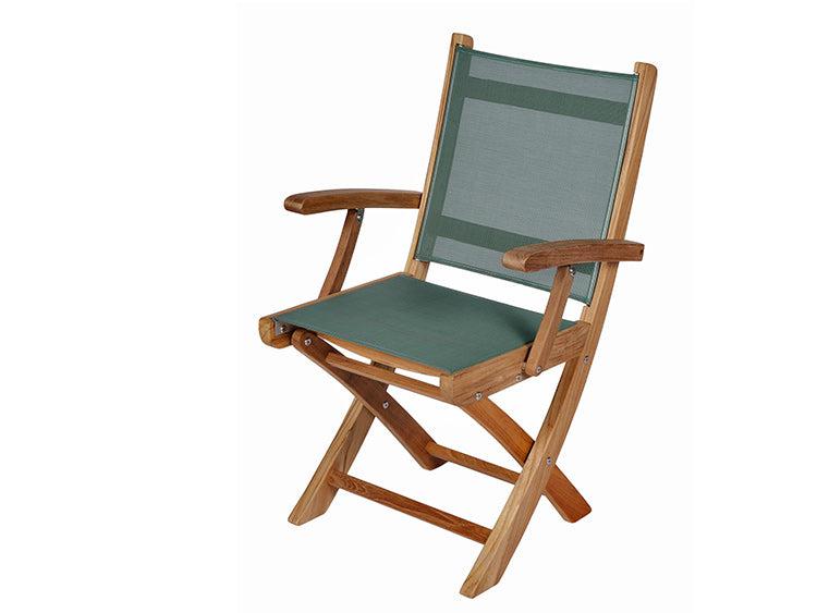 Royal Teak Collection Outdoor Sailmate Folding Arm Sling Chair - SHIPS WITHIN 1 TO 2 BUSINESS DAYS