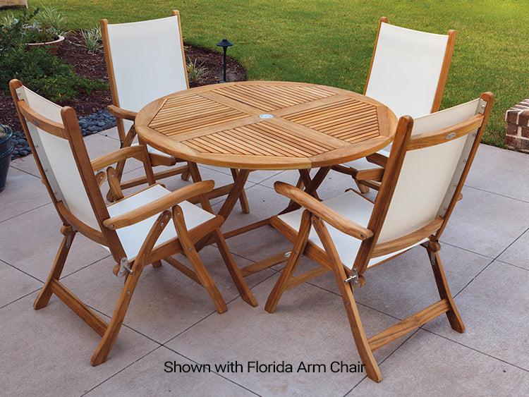 Royal Teak Collection Large Outdoor Sailor 47" Folding Patio Table - SHIPS WITHIN 1 TO 2 BUSINESS DAYS