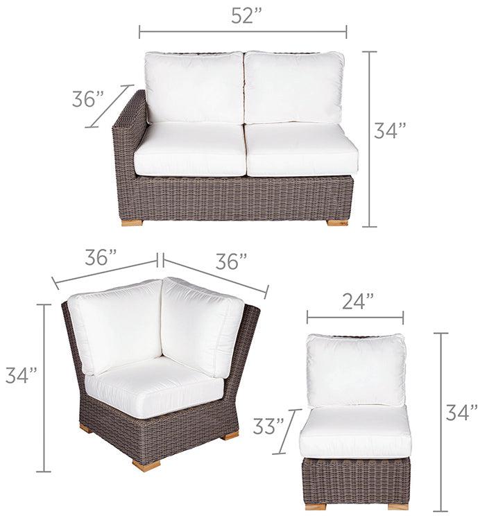 Royal Teak Collection All Weather Deep Seating Sanibel Wicker Sectional Corner - SHIPS WITHIN 1 TO 2 BUSINESS DAYS