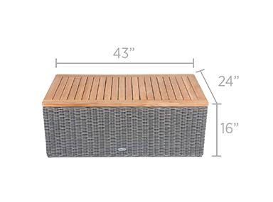 Royal Teak Collection Outdoor Wicker Sanibel Coffee Table - SHIPS WITHIN 1 TO 2 BUSINESS DAYS
